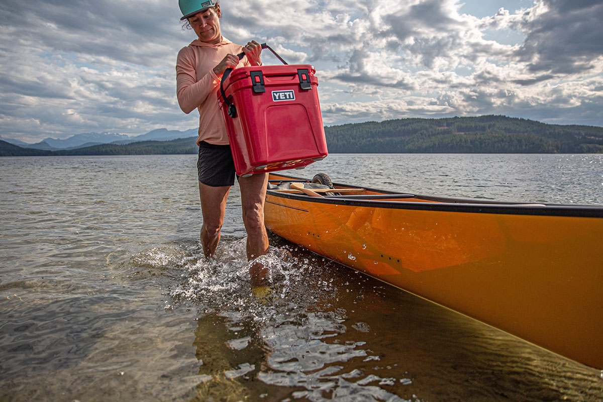 Cooler (lifting Yeti Roadie 24 out of canoe)