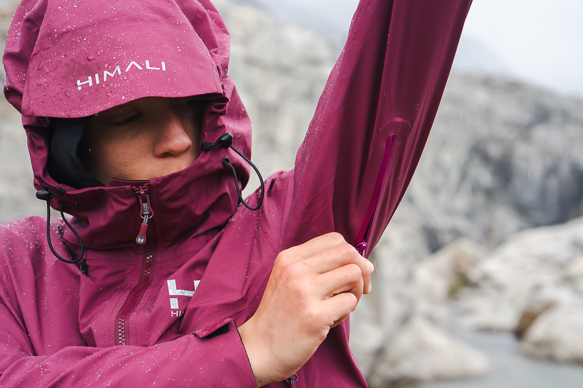 Hardshell jacket (pit zips on Himali Monsoon)