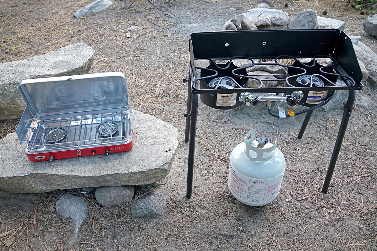 Camping stove types (tabletop and freestanding)