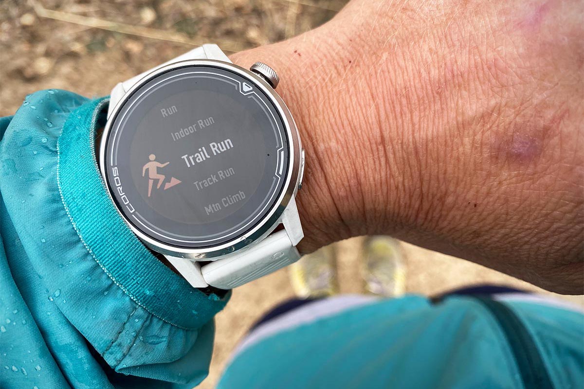 Altimeter watch (trail running mode on the Coros Apex)