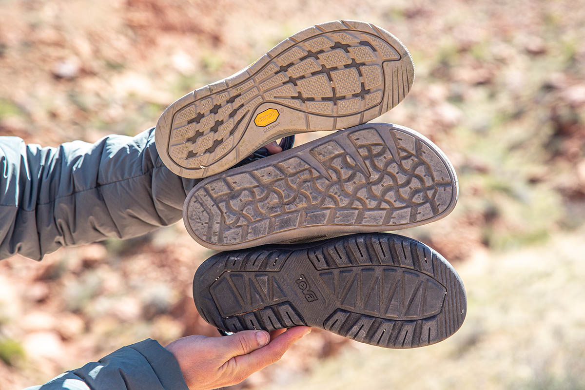 Hiking sandals (traction comparison shot)