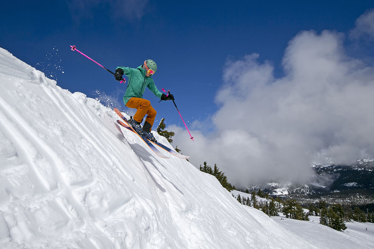 Women's all-motnain skis (getting air with Blizzard Sheeva 10)