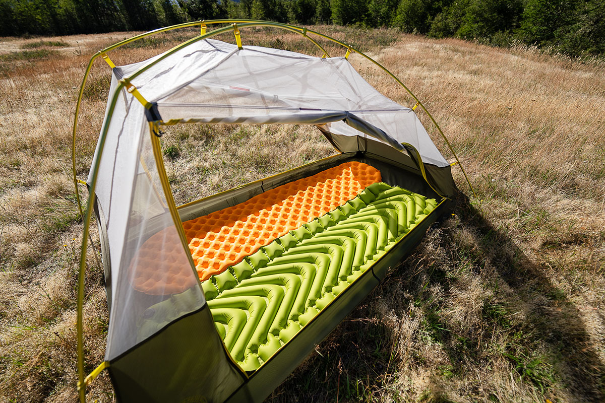 Nemo Mayfly Osmo 2P backpacking tent (with sleeping pads inside)