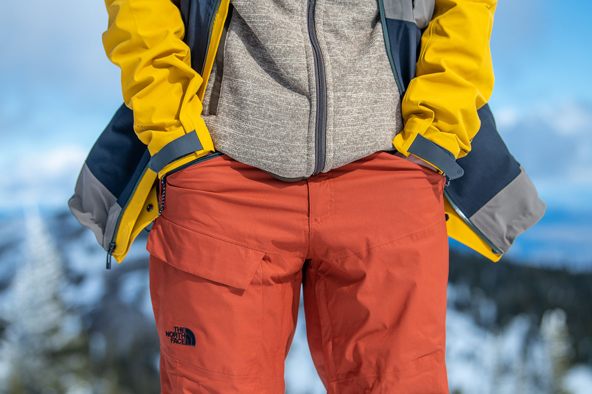 The North Face Freedom Insulated ski pants (hands in pockets)