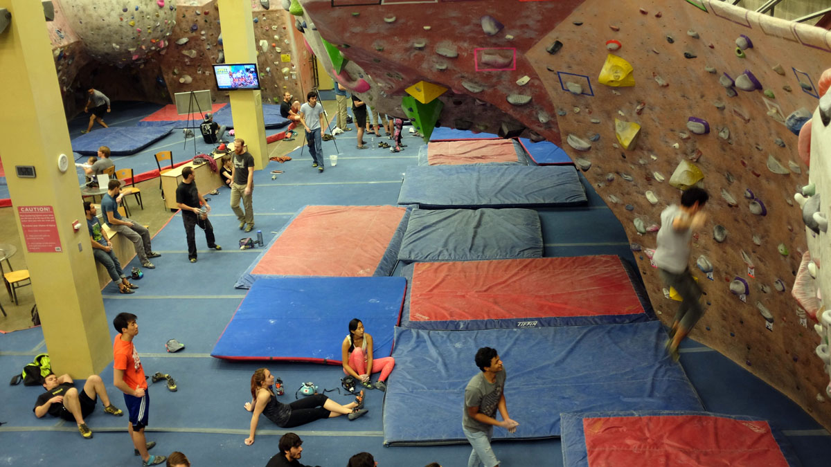 Indoor rock climbing gym