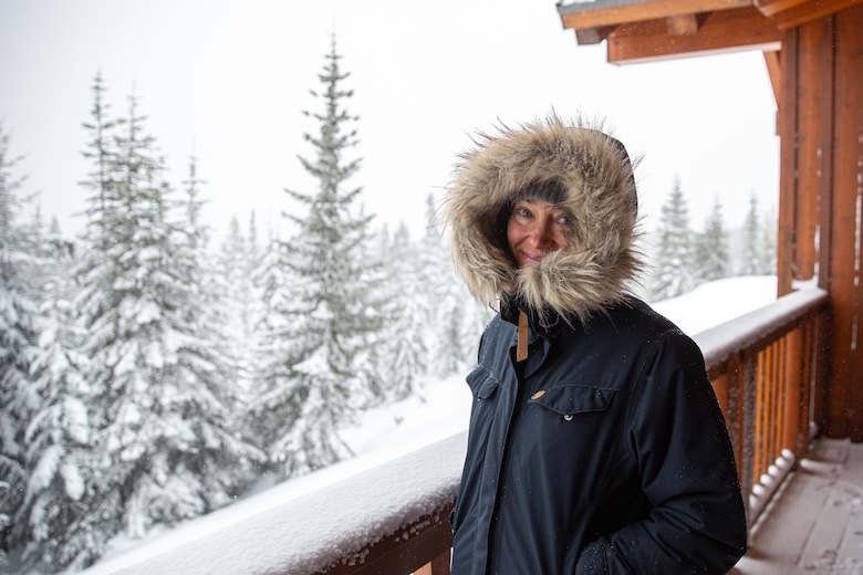 The Fjallraven Nuuk on a snowy day