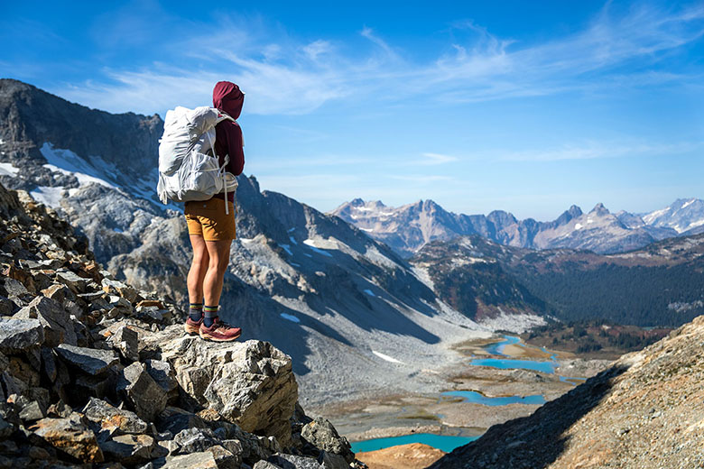 Granite Gear Crown3 backpacking pack (looking out over lake)