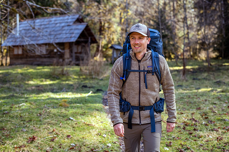 Water-Repellent Grid Fleece Hiking Jacket - Resale