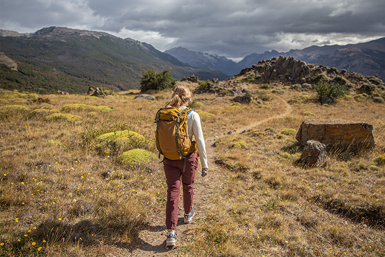 REI Co-op Trail 40 daypack (hiking on trail in Patagonia)