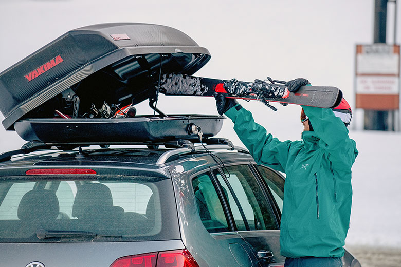 Goplus14 Cubic Feet Cargo Box Dual-sided Opening Rooftop Carrier w/Car  Trunk Organizer 