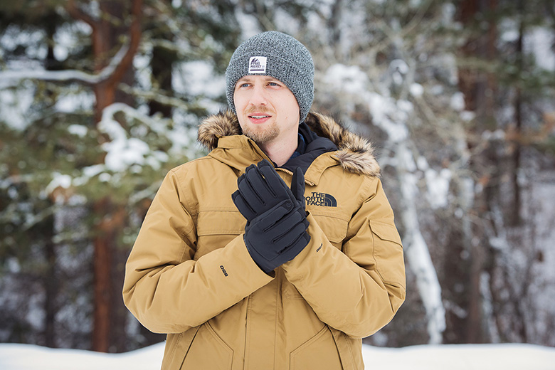 The North Face Gotham III winter jacket (in snowy forest)