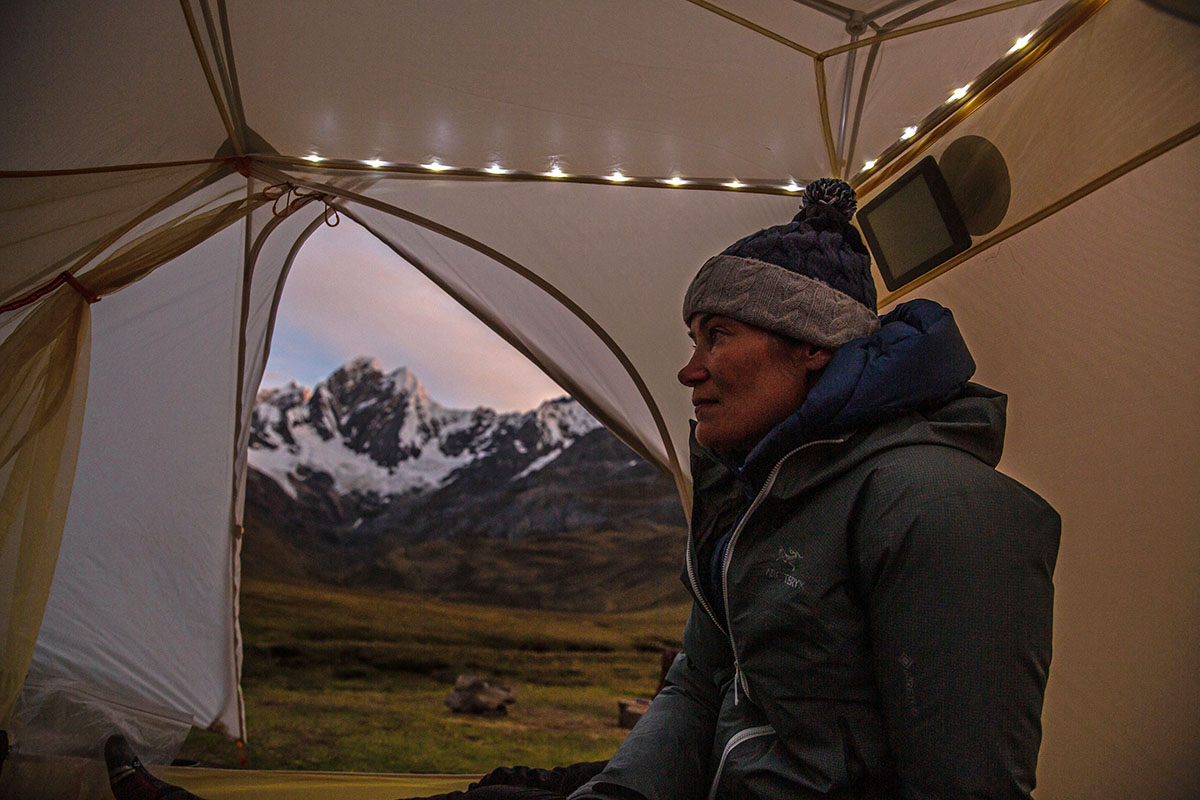 Camping lanterns (string lights inside backpacking tent)