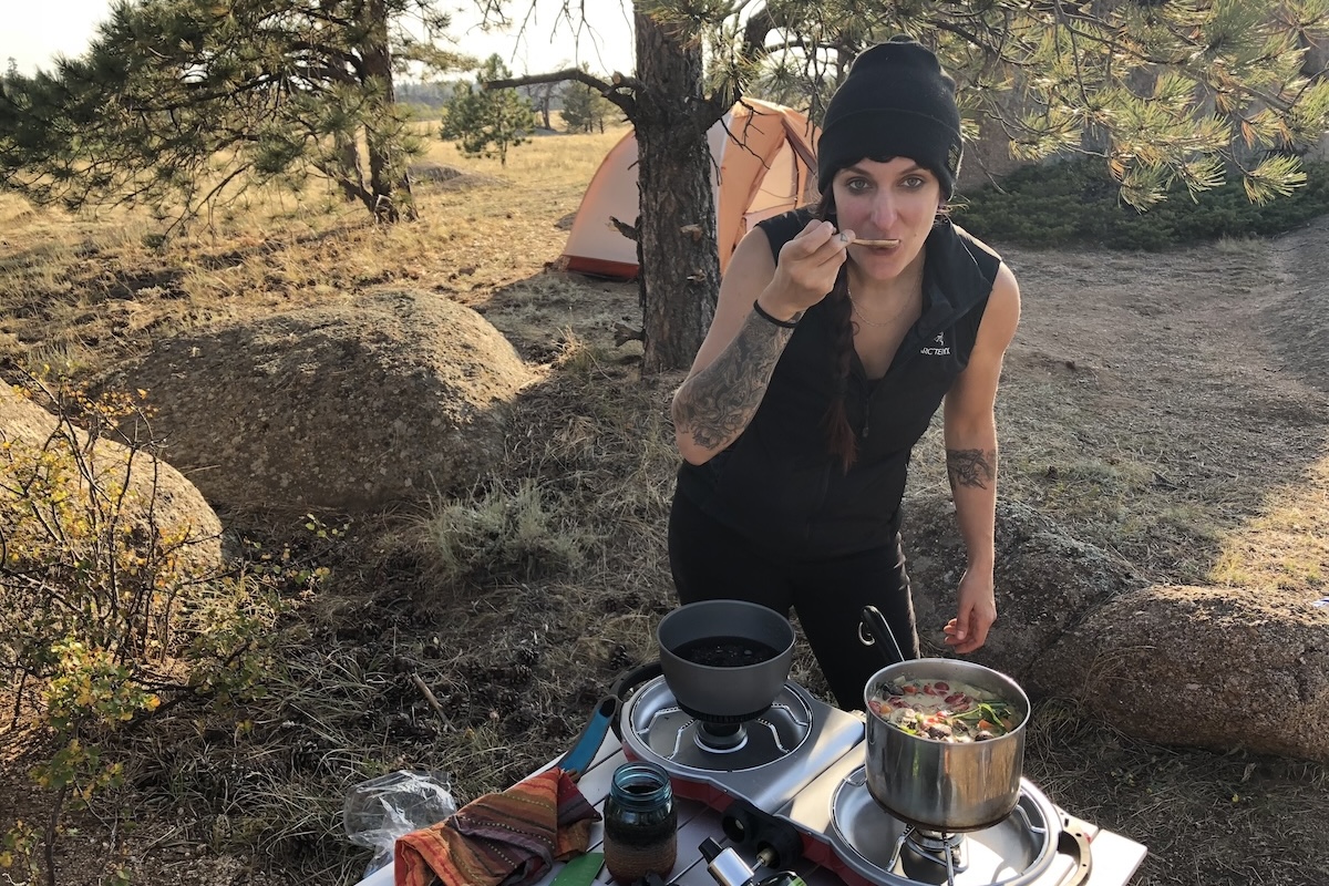 Jetboil Genesis dialing in a curry dinner