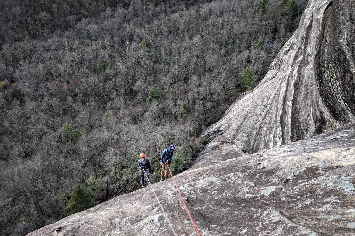 Climbing Belay Devices (simul-rappelling in North Carolina)