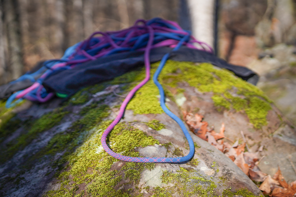 Climbing Ropes (Closeup of a bi-pattern rope)