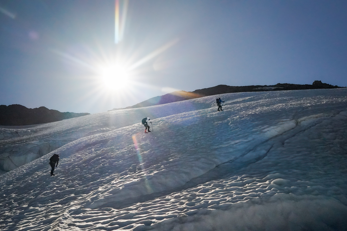 Mountaineering Boots (climbing in a line in the Cascades)