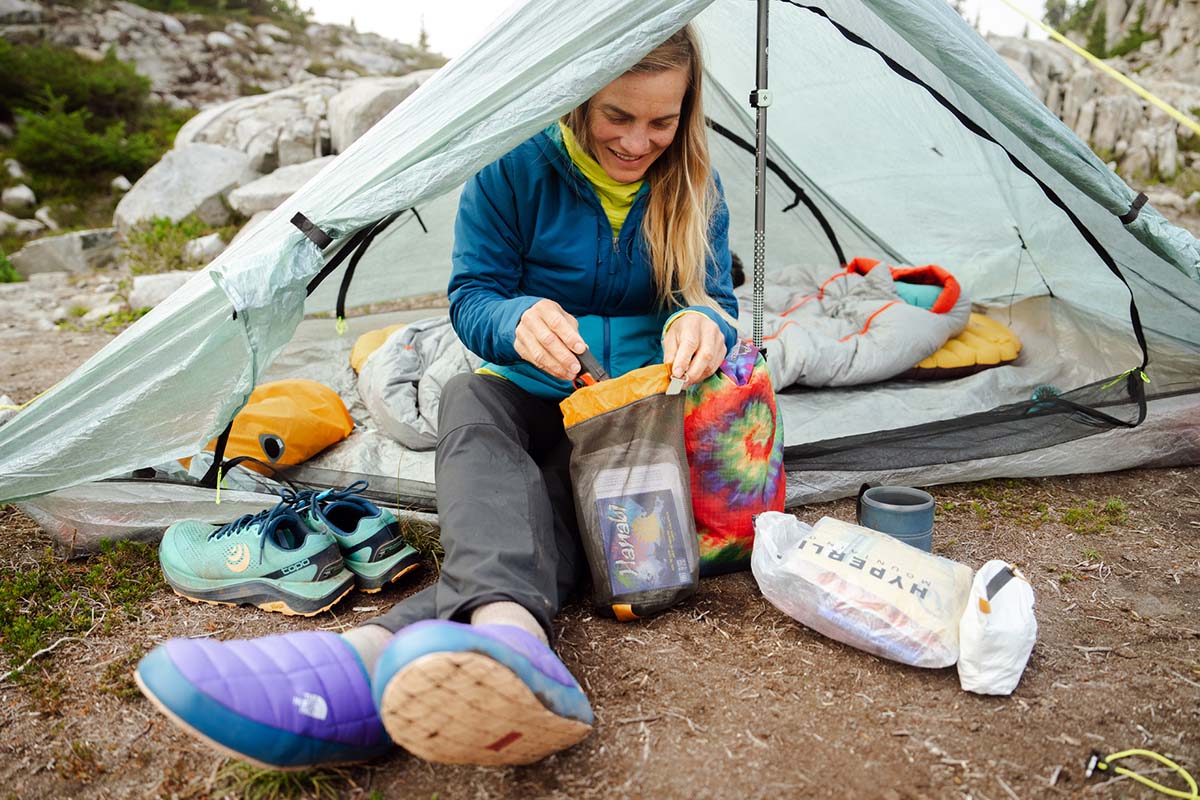 Zpacks Duplex Zip trekking-pole tent (sitting in doorway 2)