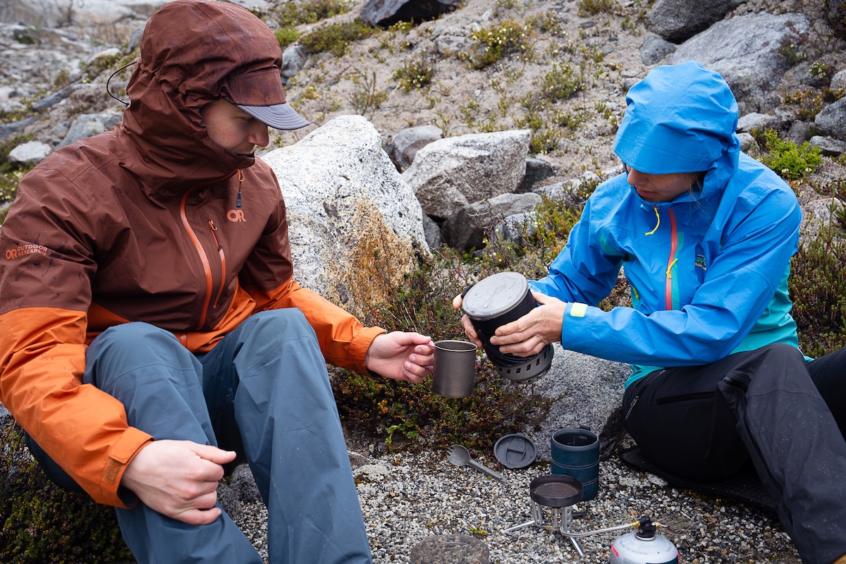 Rain Pants (cooking a meal while wearing rain pants)