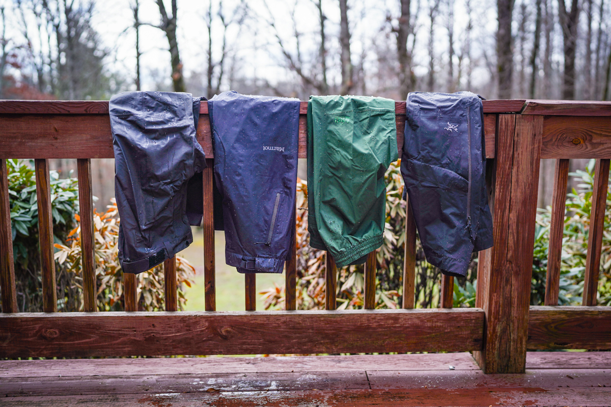 Rain Pants (drying out rain pants after testing)