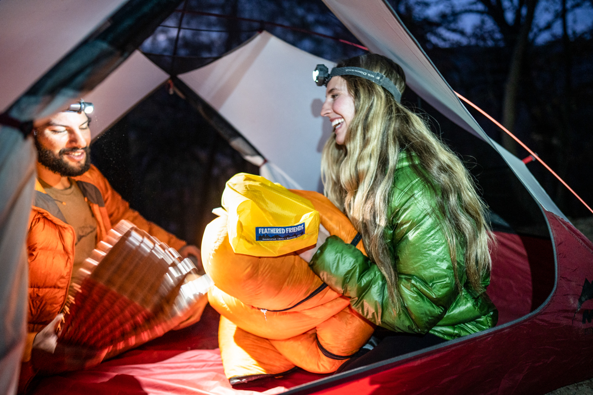 Backpacking Sleeping Bags (Backpacking with the Feathered Friend's Swallow in Tennessee)