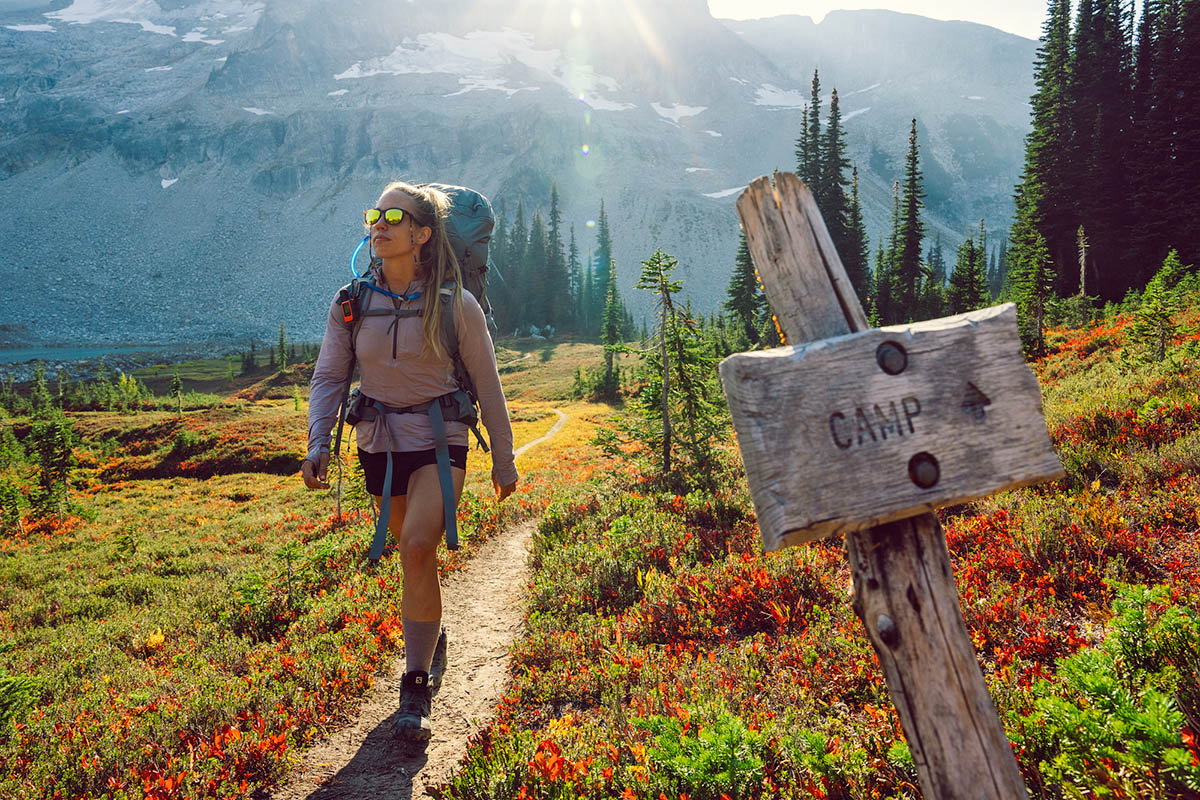 Sun protection shirt (backpacking in BD Alpenglow Pro)