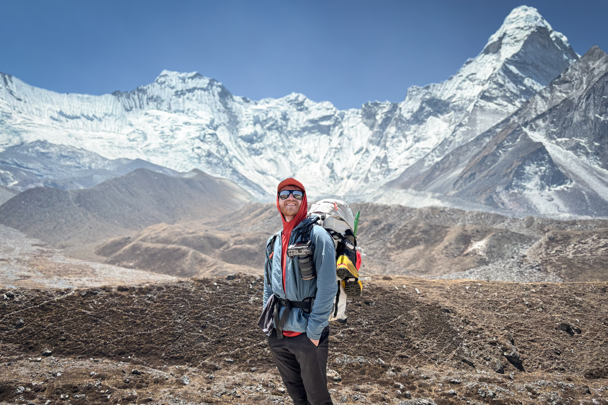 Men's Hiking Shirts (hiking in the BD Alpenglow Hoody in Nepal)