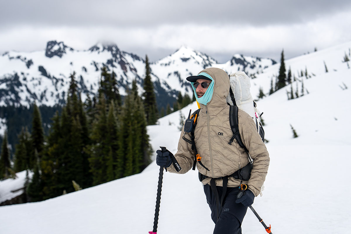 Men's ski jacket (layered up in backcountry)