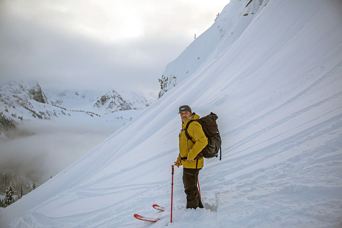 Men's ski jacket (standing in backcountry in Arc'teryx Sabre)