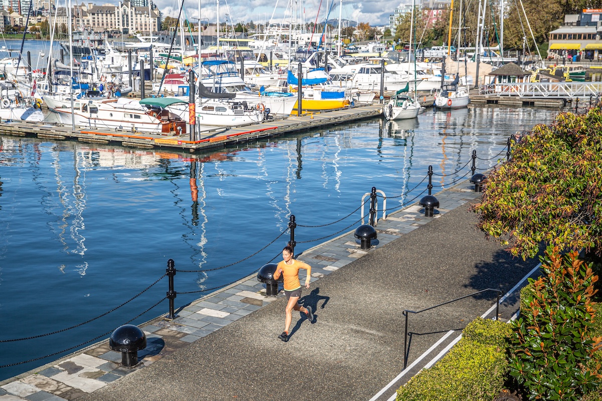 Road Running Shoes (Testing running shoes near the ocean)