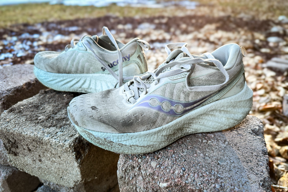 Running Shoes (Closeup of the Saucony Triumph)