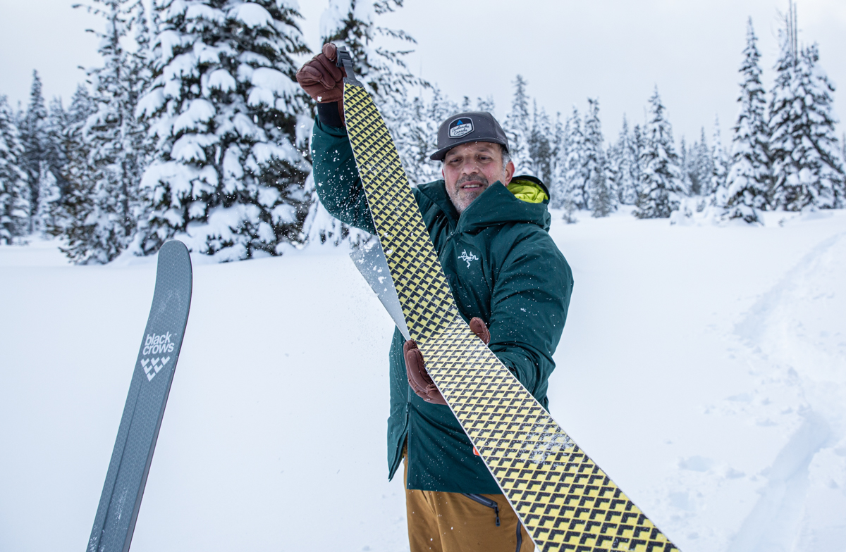 Backcountry skis (securing climbing skins)