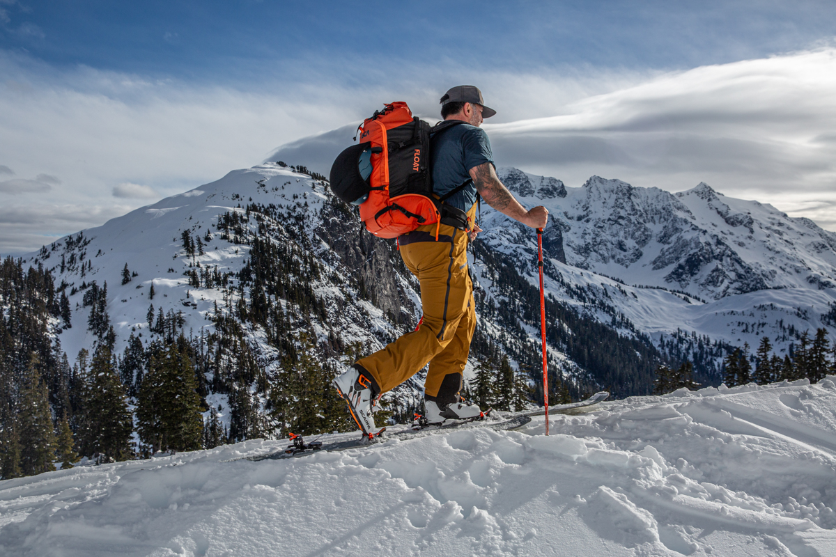 Men's ski bibs (touring across ridge)