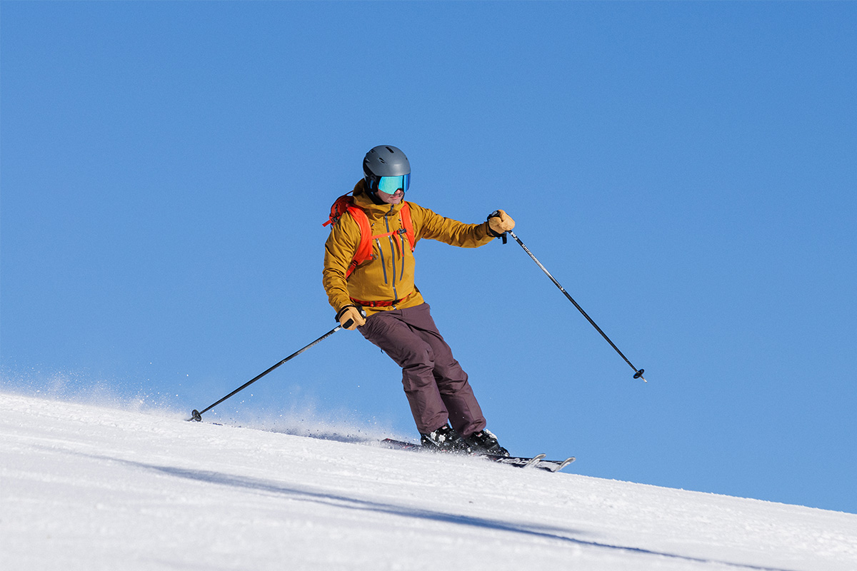 Men's ski pants (skiing groomer in REI Powderbound)