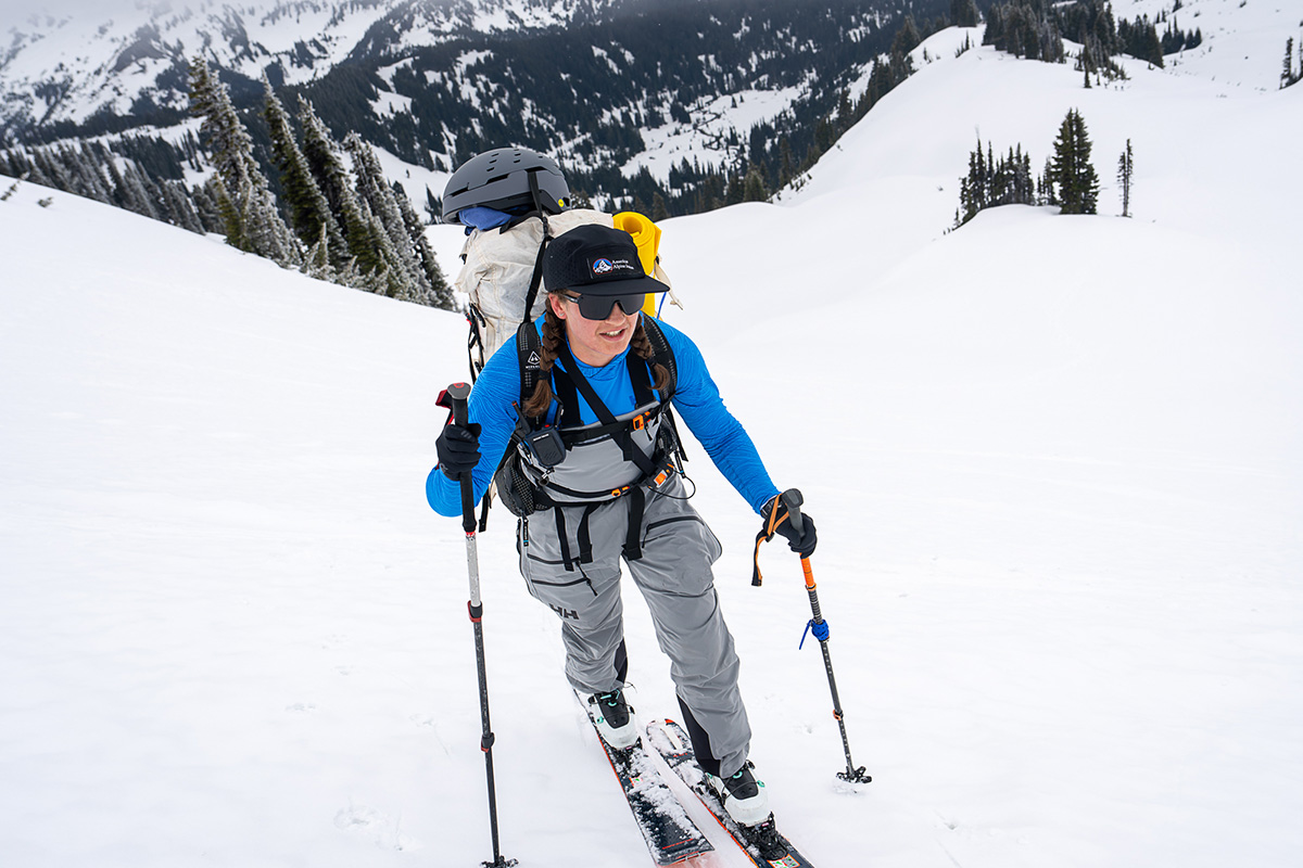 Ski bibs (touring in Helly Hansen bibs)