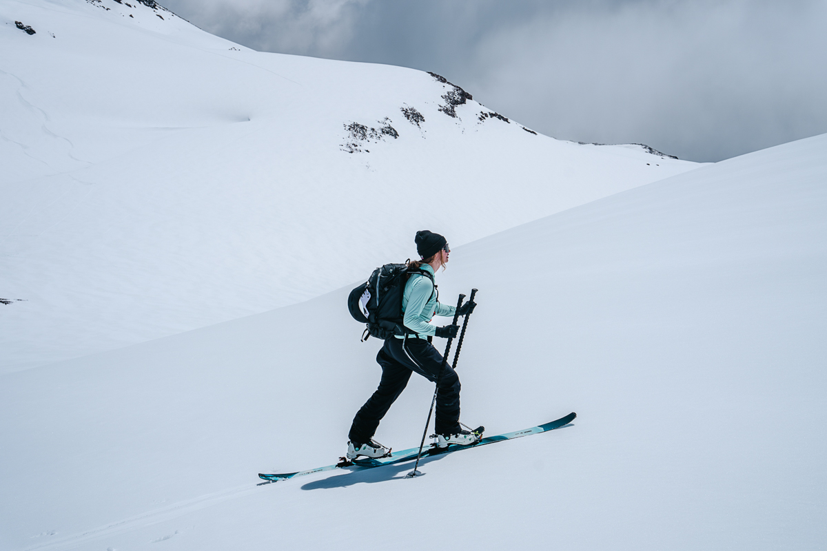 Ski bibs (touring in Outdoor Reserach Skytour bibs)