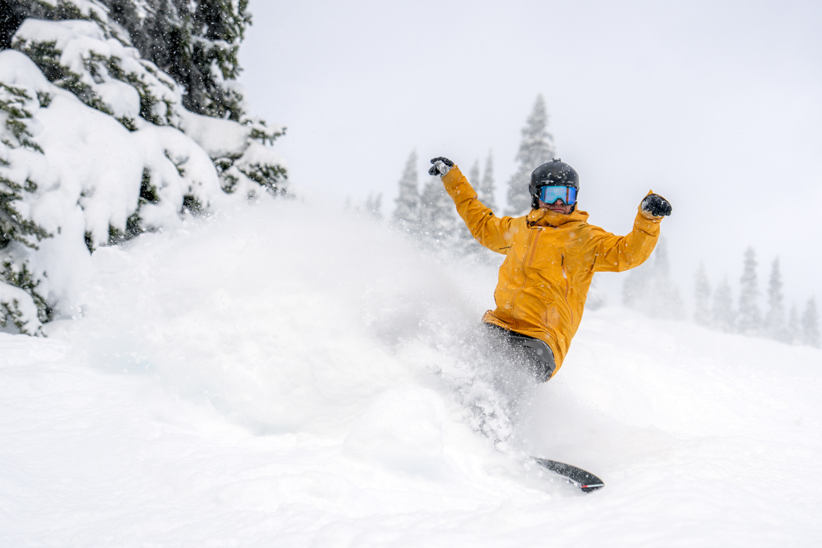 Men's Snowboard Jackets (arms up through powder)