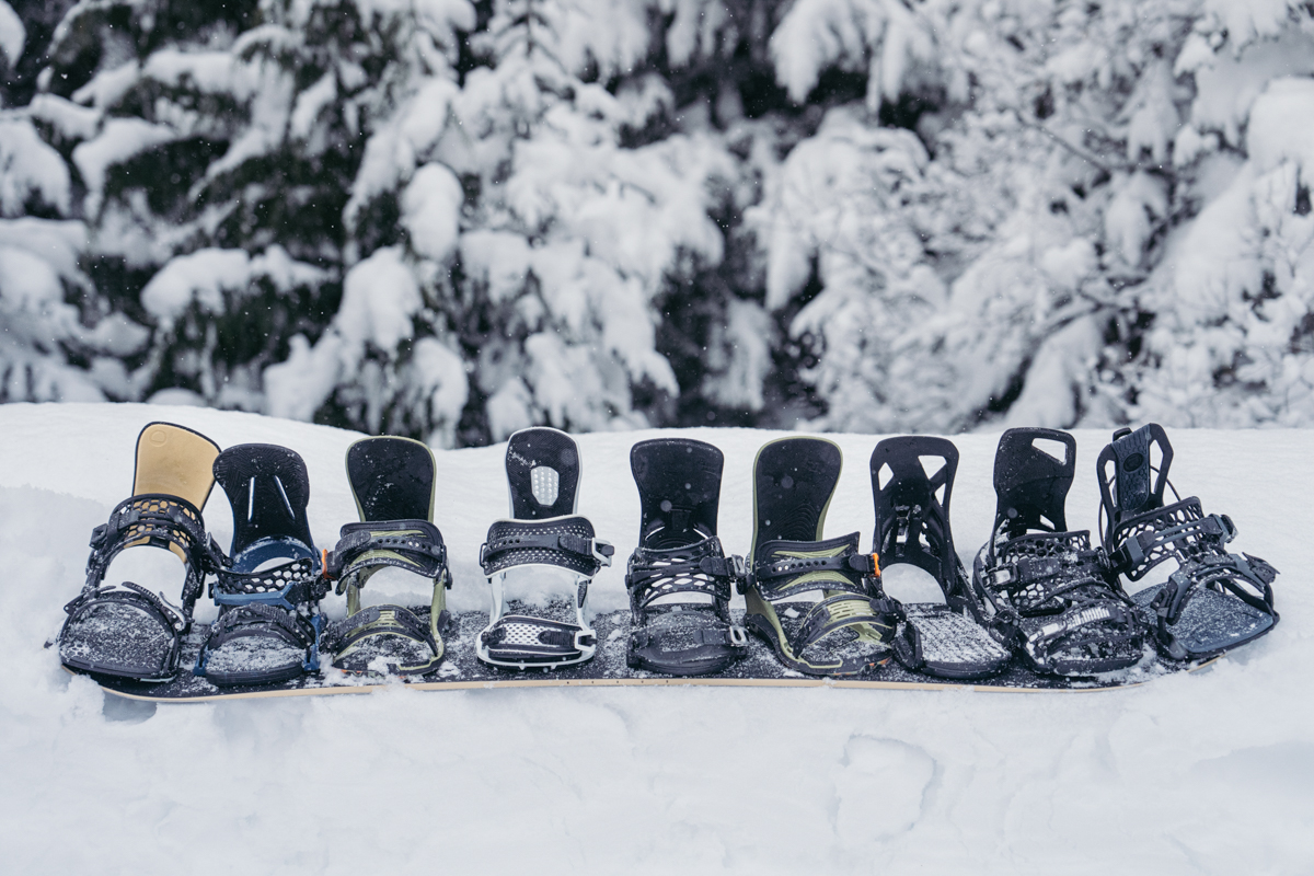 Snowboard Bindings (bindings lined up on board)