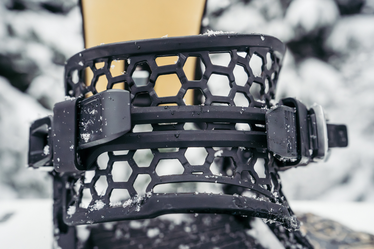 Snowboard bindings (ankle strap close up)