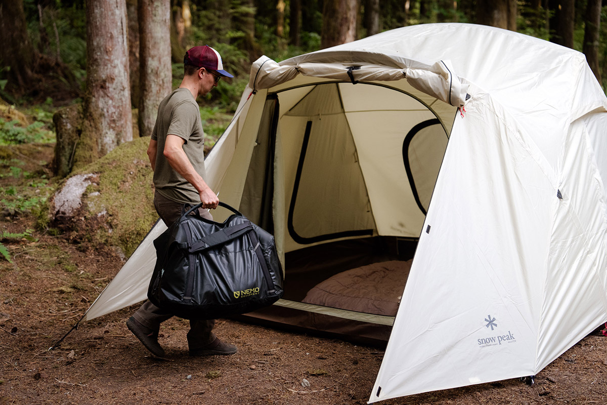 Duffel bag (bringing Nemo Double Haul into camping tent)