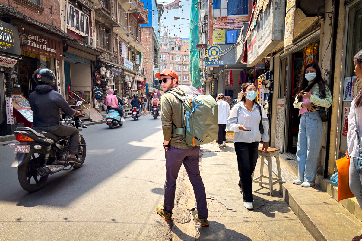 Men's Travel Pants (Exploring Kathmandu in the Bluffworks Envoy Lightweight Travel Pants )