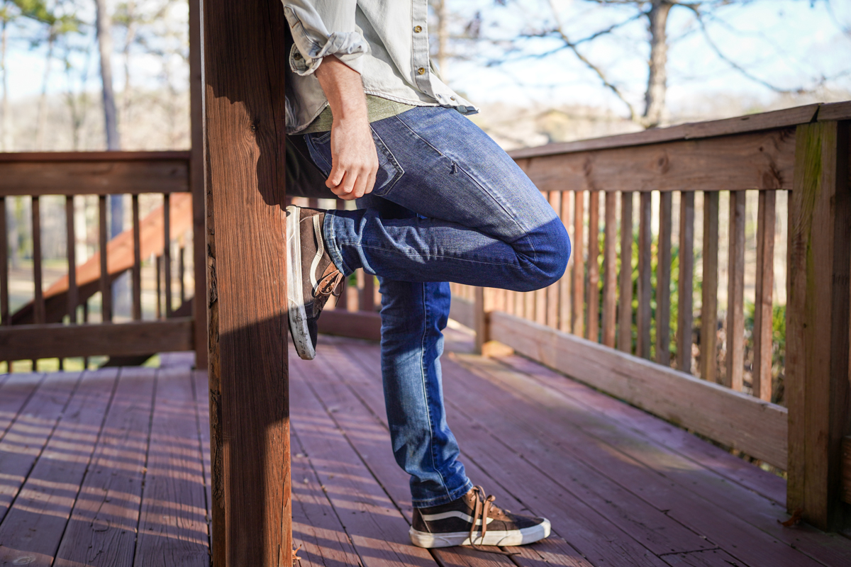 Men's Travel Pants (Posing with the Bluffworks Departure Jeans)