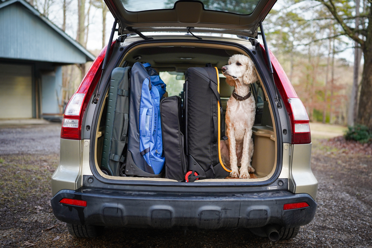 Wheeled Duffels (wheeled duffels shoved in the back of a car)