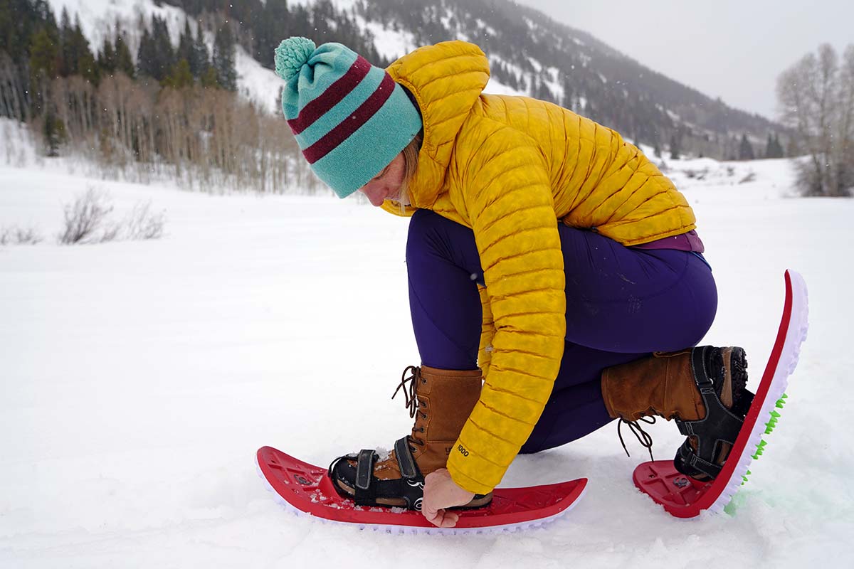 Velcro strap on Crescent Moon Luna Snowshoes 2