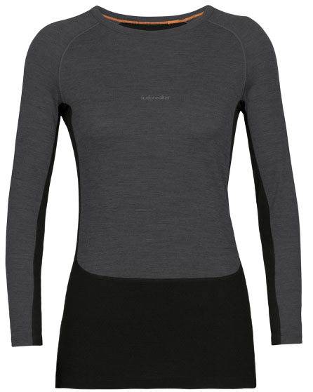Base Layer Long Sleeve Shirt for Tall Women in Black