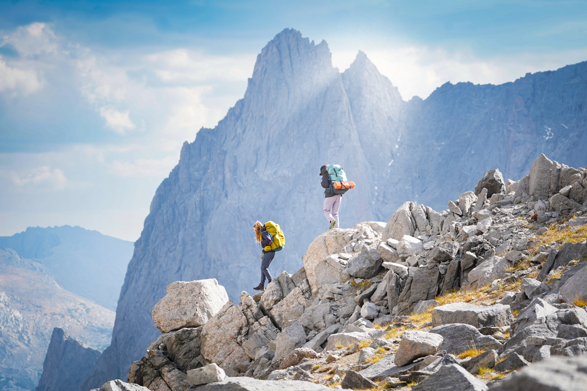 Women's hiking boots (crossing rocks in Wyoming's Wind River Range)