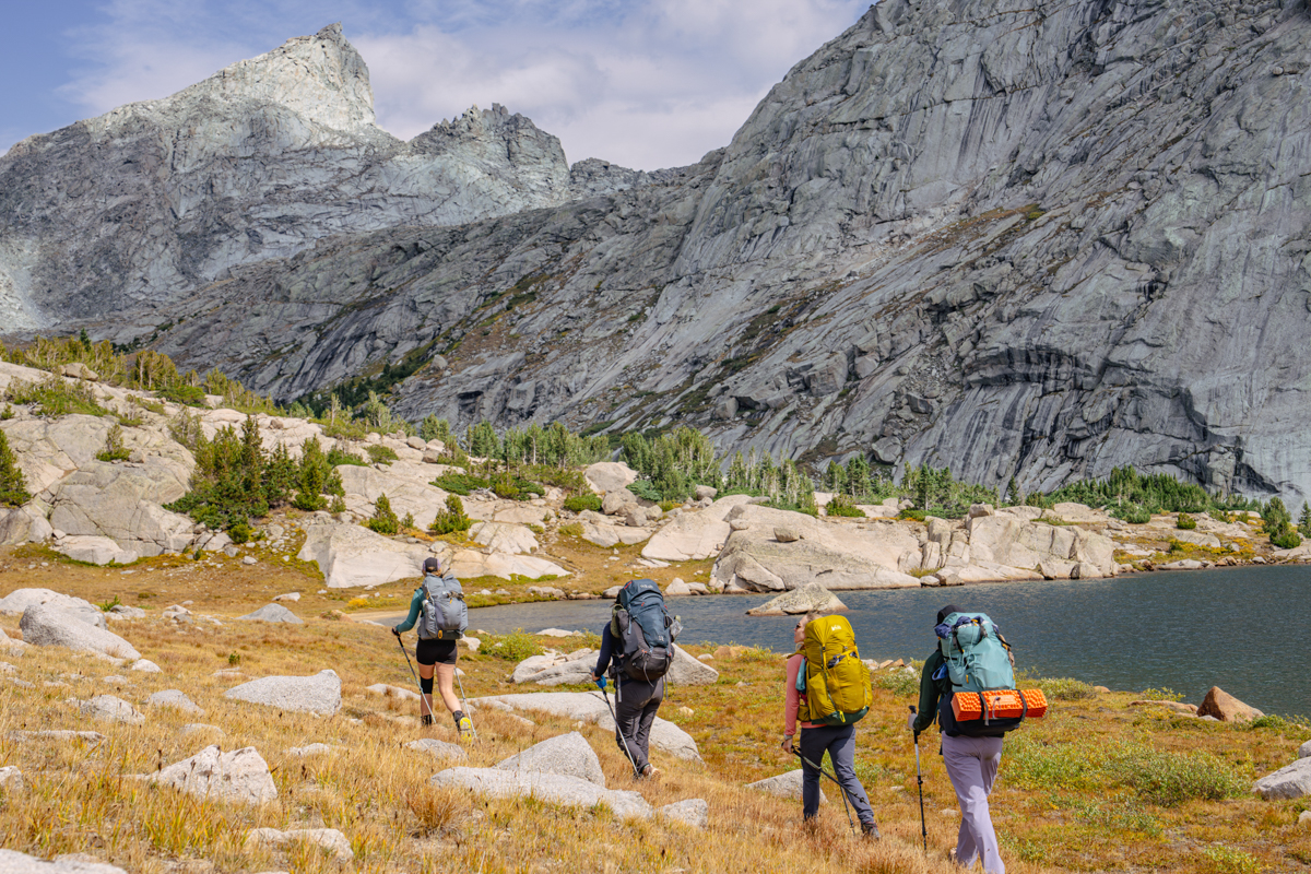 Women's hiking boots (hiking lakeside at Wyoming's Wind River Range)