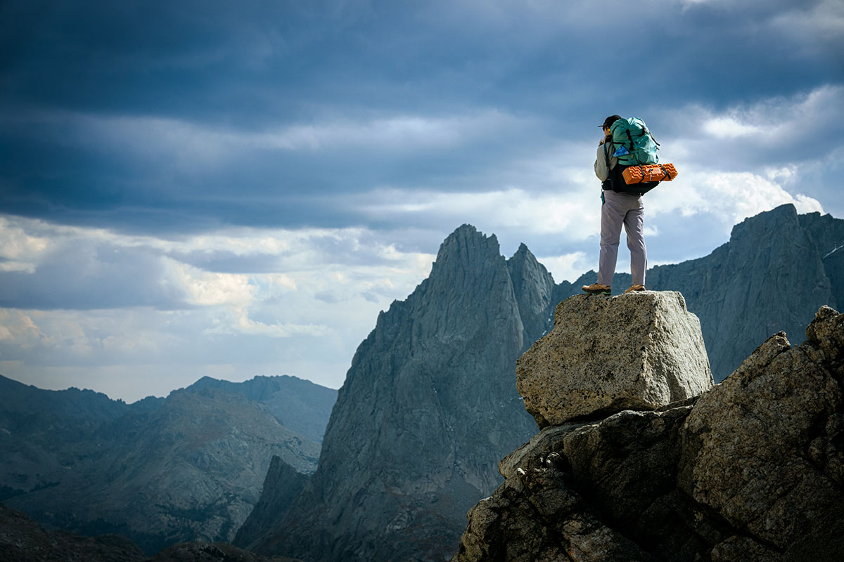 Women's hiking pants (overlooking mountains in Arc'teryx Gamma Pant)