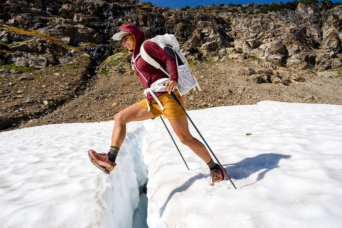 Women's hiking shorts (snow crossing in Prana Halle II)