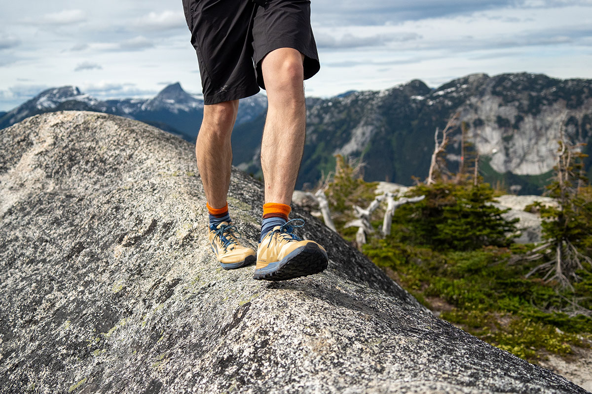 Altra Lone Peak 8 (hiking on rock slab)