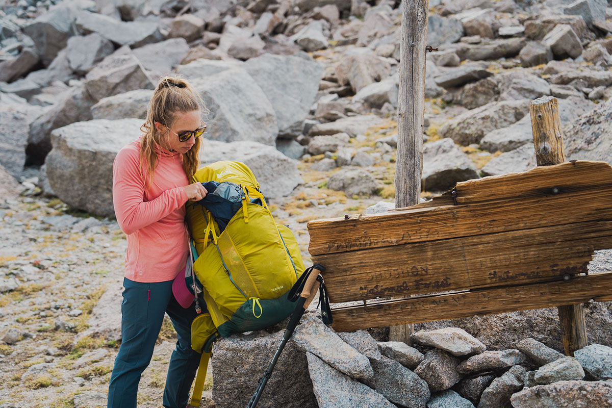 Arc'teryx Beta SL Jacket (pulling jacket out of pack)